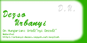 dezso urbanyi business card